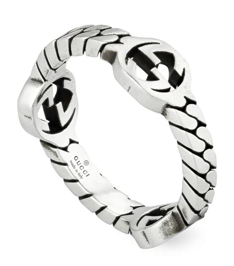 gucci interlocking g ring in silver